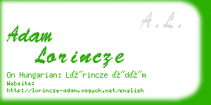 adam lorincze business card